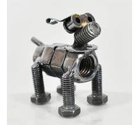 'Scrappy' The Dog Scrap Metal Art Sculpture, made from Recycled Nuts and Bolts- 8cm