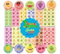 Scratch and Sniff Stickers Fruits - 24 Sheets Smelly Sticker Set With12 Different Fruit scents, Motivational Reward Affirmation Stickers for Kids Classroom, Teachers Must Haves (360)