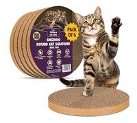 Scratch and Spin Cat Scratcher Replacement Pads for Active Play, Natural Recycled Corrugated Cardboard, Supports Pet Behaviors, Relieves Stress - 5 Count
