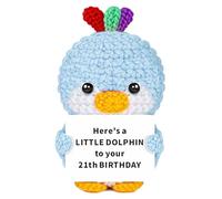 Scratch-Art 21th Birthday Gifts-21th Male & Female Birthday Gifts， Handmade Emotional Support Crochet Baby Dolphin，21 Year Old Gift For Friends Daughter Son Niece Newphew Granddaughter Grandson