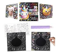 Scratch Art 3D Posters: Unicorn & Friends (Create 4 magical pop-out posters!)