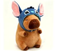 Scratch Art Capybara Plush Toy - Kawaii Stuffed Capybara Gift ，Comes With a Detachable Hat,Adorable Capybara Teddy Toy Perfect Capybara Gift for Birthdays, Playtime, and Home Decoration (Bunny Ears)