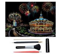 Scratch Art for Adults & Teens, Paint by Scratch 16 X 11.2 Inches, Scratch Off Paper Painting, Scratchart Kit Ornaments, Colorful Sketches Rainbow Scratch Art (Amusement)