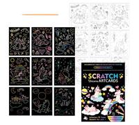 Scratch Art for Kids,9PCS Rainbow Magic Scratch Art Kit for Kids with 1 Wooden Stylus, Perfect Birthday and Holiday Gifts for Kids,for 3-12 Year Old Girls Boys Party Favor Activities (Unicorn)