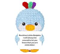 Scratch Art Handmade Crochet Dolphin Gift - Crochet Dolphin Doll Keepsake，Inspirational Home or Desk Decor，Thoughtful Birthday Gift for Women Male