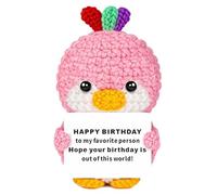 Scratch Art Handmade Positive Crochet Doll - Cute Decorative Hanging Ornamentsfor Sentimental Keepsake, Friendship Birthday, Meaningful Gift for Her (HAPPY BIRTHDAY)