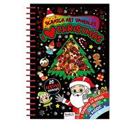 Bookoli - Scratch Art Sparkles I Love Christmas - Scratch Painting Activity Book - Perfect Christmas Gift for Kids - Scratch to Create Christmas Art - Arts and Crafts [Spiral-bound] Ltd., Bookoli