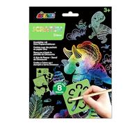 Scratch Book with Stencils - Dinosaur Theme, A Combination of Scratch Art and Stencils for Children Ages 3+, Arts and Crafts for Children, Green