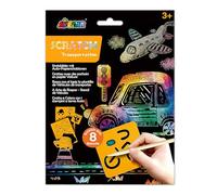 Scratch Book with Stencils - Transport Theme, A Combination of Scratch Art and Stencils for Children Ages 3+, Arts and Crafts for Children, Orange