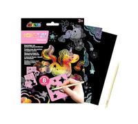 Scratch Book with Stencils - Unicorn Theme, A Combination of Scratch Art and Stencils for Children Ages 3+, Arts and Crafts for Children, Pink