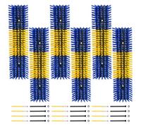Scratch Brush for Cattle, Horse, Goat, Cow, Durable Scratch and Massage Grooming Tool for Healthy Coat, Relieves Itching, Easy Installation on Fence Posts (6 Pieces, Yellow)