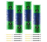 Scratch Brush for Cattle, Horse, Goat, Cow, Durable Scratch and Massage Grooming Tool for Healthy Coat, Relieves Itching, Easy Installation on Fence Posts (4 Pack, Green)