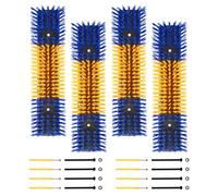 Scratch Brush for Cattle, Horse, Goat, Cow, Durable Scratch and Massage Grooming Tool for Healthy Coat, Relieves Itching, Easy Installation on Fence Posts (4 Pieces, Yellow)