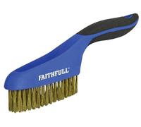 Faithfull Scratch Brush Soft Grip 4 x 16 Row Brass FAISB164SB
