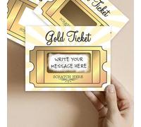 Scratch Card Reveal 20 Pcs, Golden Ticket Scratch Card,Deliveroo Gift Card| DIY Make Your Own Scratch Off Tickets & Stickers,Birthday Vouchers Gift Card Amazon UK - 3x4in