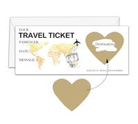 Scratch Card Reveal Surprise Personalised Boarding Pass Surprise Trip Ticket with Envelope Golden Scratch Card Where We Are Going on Holiday Travel Flight Ticket Gift for Spouse Family Lover