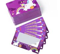 Scratch Cards for Kids, 20 Pcs Funny Unicorn Reward Cards with Grey Rectangle Scratch Off Coating Stickers for Students, Holiday Scratching Gifts Reveal Surprise for Valentine's Day, Birthday, Party