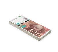 Scratch Cash 100 x ₣ 100 Francs fake money (real size)