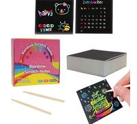 Scratch Doodle Art Paper Notes - Party Bag Fillers for Kids Gifts Scratch Paper, for Birthday, Christmas, Easter Gifts, Back to School Supplies, Party Bag Fillers for Boys and Girls Aged 4-12