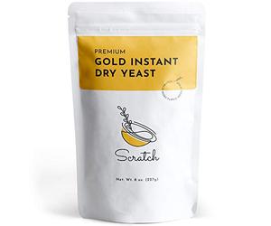 Scratch Gold Yeast - Instant Dry Yeast for a Rapid Rise - Add Straight to Dry Mix - Perfect for Making Bread, Bread Machines, Pizza Dough, Crusts & More - (Gold 8oz) (1 Packet)