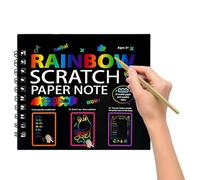 Scratch Off Art - Rainbow Coloring Notebook, Black Notebook Doodle Pad, Creative Magic Paper Drawing Set Long Tail Keyword | Children Boys Girls Classroom Kindergarten Playroom Home