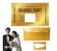 Scratch Off Cards, Make Your Own Golden Ticket, Raffle Coupons with Envelope and Stickers, Certificate Note for Concerts, Travel, Cinema
