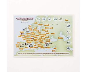 Scratch Off European Football Gift Grounds Map Poster - 59.4cm (w) x 42cm (h)