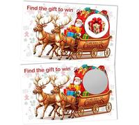 Scratch Off Game, Christmas Santas Sleigh, Find The Gift to Win Easy to Play Silly Games, Fun Idea, Ice Breaker Christmas Party Activity. Raffle Cards, Set of 40 Cards Made in USA