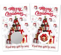 Scratch Off Game, Tree, Find The Gift to Win Easy to Play Silly Games, Fun Idea, Ice Breaker Christmas Party Activity. Raffle Cards, Set of 40 Cards Made in USA
