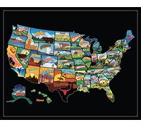 Scratch Off Map Of United States, USA State Scratch Sticker, Travel Map Gift Adventure Wall Poster For Kids Adults (States)