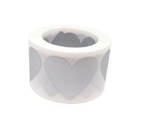 Scratch Off Stickers 2 Rolls 300pcs/roll 30x35mm Scratch Off Sticker Love Heart Party Label for Secret Code Cover Home Game Wedding Message for DIY(Silver)