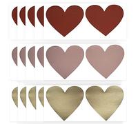 Scratch Off Stickers 30 Pieces Heart Scratch Stickers in 3 Colours, DIY Surprise Gifts or Private Message, Cards, Red, Rose Gold, Gold