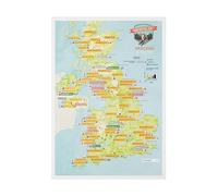 Scratch Off UK Mountain Bike Trails Map Poster - 30 (w) x 42 (h) cm