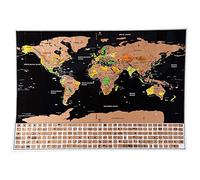 Scratch Off World and United States Travel Map - XL Poster w Precision Scratch Tools 33" x 23" - Countries & Flags - Great Wall Art Decor or Gift for Travelers