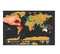 Scratch Off World Map Poster 42 x 30 cm - Black & Gold Travel Map with Scratch-Off Countries - Adventure Tracker & Geography Learning Tool for Students