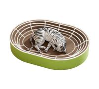 Scratch Pad for Cats, Oval Cardboard Cat Scratcher Bed, Grinding Claw Nest Furniture Protector for Balcony Apartment Living Room Corner Window Perch Room Bedroom