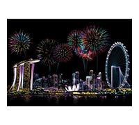 Scratch Painting Paper Creative Set Art Gifts Picture Fashion DIY Drawing Picture Wall Night Scene Scratching (Color : Blue)