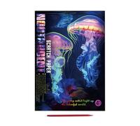 Scratch Painting Set - 4X Engraving Scratchboard with Pen | Whale Butterfly Marine Life Bird Patterns, 21x28.5cm Paper, 150g Arts and Crafts Cards for Kids Boys Girls