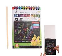 Scratch Paper Art Kit - Colorful Scratch Crafts, Off Craft Book| Creative Graffiti Scratch Notebook, Art Set with Fun Painting Sheets, Crafts Supplies for Birthday Christmas Kids New Year Celebration