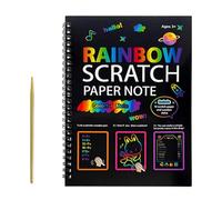 Scratch Paper Art Rainbow Coloring Book - Black Scratch Notes Doodle Pad for Students Kids Girls Classroom Nursery Party Airplane Car Home Travel Christmas Children's Day