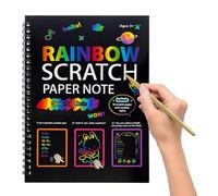 Scratch Paper | Craft Rainbow Notebook - Scratch Off Art Paper Books | for Student Kids Girls Classroom Kindergarten Party Airplane Car Home Travel Christmas Children's Day