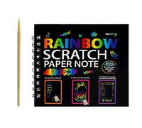 Scratch Paper Notebook, Rainbow Coloring Scratch Craft Paper, Creative Art Activity, Fun Note Books for Kids Boys Students Classroom Home Travel Airplane Kindergarten Playroom Party Birthday