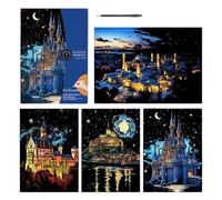 Scratch Paper Set, Colorful Scratchboard Kit, A3 Size Art Craft Pad, Creative Drawing Sheet with for Teens Men Women Adults Friends Artistic Painting Activity, 16.34x11.61 Inches