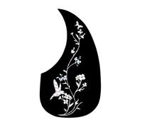 Scratch Plate for Acoustic Guitar Acoustic Guitar Pickguard Gold Phoenix Dragon Pattern Decorated Self-adhesive PVC Pick Guard Sticker(Silver A)