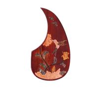 Scratch Plate for Acoustic Guitar Folk Guitar Solid Wood Pickguard Acoustic Guitar Water Drop-shaped Carved Inlaid Pickguard(A)