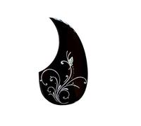 Scratch Plate for Acoustic Guitar Shell Inlaid Folk Guitar Pickguard Rosewood Ebony Backing Double-sided Adhesive(L)