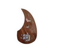 Scratch Plate for Acoustic Guitar Shell Inlaid Folk Guitar Pickguard Rosewood Ebony Backing Double-sided Adhesive(H)