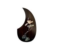 Scratch Plate for Acoustic Guitar Shell Inlaid Folk Guitar Pickguard Rosewood Ebony Backing Double-sided Adhesive(D)