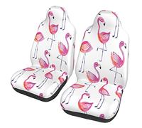 Scratch Proof Car Accessories Fancy Cute Flamingos Watercolor Cars Front Seat Covers Easy Fit Car Seat Covers For Sedans, Lorry, Suv, 52X138Cm