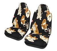 Scratch Proof Cars Front Seat Covers Cute Cat Corgi Cars Seats Protector Classic Car Seat Covers For Truck, Suv, Lorry, 52X138Cm